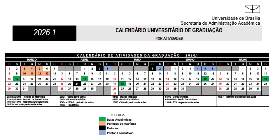 Calendário 2026
