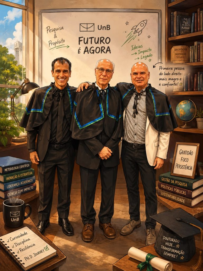 With my Ph.D. supervisor, John Hinch (DAMTP, University of Cambridge), whose guidance and friendship have had a profound impact on my academic journey and my life, and with Taygoara Oliveira, my first Ph.D. student, now my colleague and a dear friend at the University of Brasília.